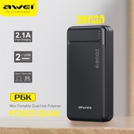 AWEI P6K MINI PORTABLE DUAL USB POLYMEE POWERBANK 20000MAH