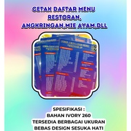 Print Food Menu List – A4 & A3 Sizes, Custom Design for Restaurants, Cafes, and Catering