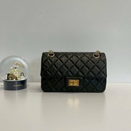 Chanel 2.55 mini 黑金 牛皮