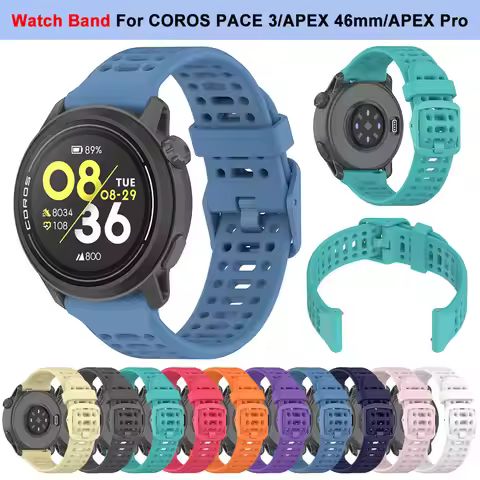 For COROS PACE 3/4/APEX 46mm/APEX Pro Silicone Watch Band For COROS APEX 2 Pro Breathable 22mm Strap