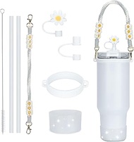 7Pcs Stanley Cup Accessories Set for 16 to 40oz Cups, Handmade Water Bottle Handle Strap, Glitter Si