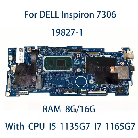 Laptop Motherboard For Dell Inspiron 7306 With CPU I5-1135G7 I7-1165G7 RAM 8G/16G Motherboard 0GT06K