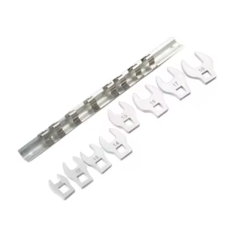 8Pcs 3/8In Drive Crowfoot Wrench 10 To 19mm Metric Foot Open End Spanner Metric Hardware Tool Wrench