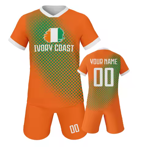 Ivory Coast Custom Kids Soccer Jersey Youth Football Team Uniform Personalized Name Number Training