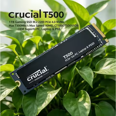 Crucial T500 1TB M.2 2280 Gaming SSD, PCIe 4.0 NVMe, 7300MB/s Max Speed, OEM CT1000T500SSD8, Support
