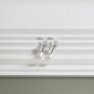 單顆珍珠耳環 4.5-5毫米 嬰兒珍珠 白金 K18YG K10YG K10PG 日本