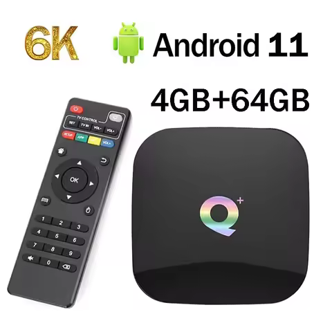 Q Plus TV Box Android 11.0 HD 4K 6K 4G Wifi Allwinner H6 Quad Core 4GB RAM 32GB/64G ROM Smart Androi