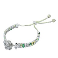 純銀八心八箭鋯石雙併手鍊 - 茶花(銀色)