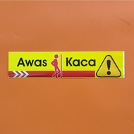 Beware of Glass Stickers - Beware of Stickers GlassADAs - K3 Stickers - Beware of Stickers Yellow Gl