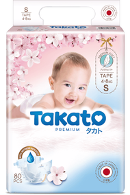 Tã dán Nhật Bản Takato siêu mềm mại (S, 80 miếng)