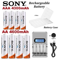 Sony  AA AAA 9V Rechargeable Battery GP Charger 1.2V Ni-MH 4600mAh 4300mAH Authentic FREE Battery Ca