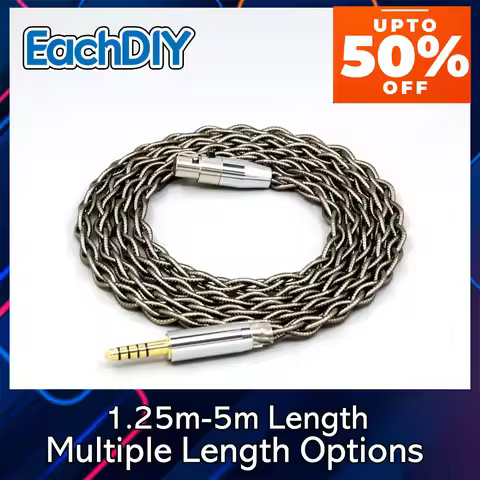 Palladium Graphene Gold Earphone Cable 99% Pure Silver For AKG K371BT Beyerdynamic DT177x GO Pioneer