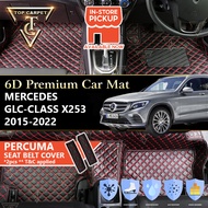 Top Carpet MERCEDES GLC-CLASS X253 (2015 - 2022 )6D PU Leather Car Carpet VIP Car Mat Floor Mat Alas