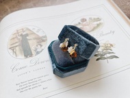 Enko | 里昂的訊號雷達 橙色石英石花瓣珍珠  14K耳針耳夾