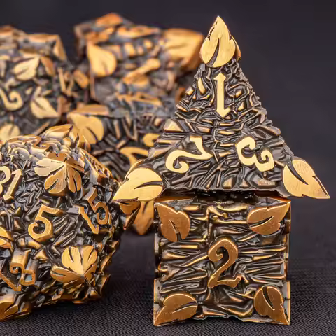 Handmade Dungeon and Dragon Dice Set, Polyhedral DND Metal D&D Dice Set for RPG Role Playing Game D2