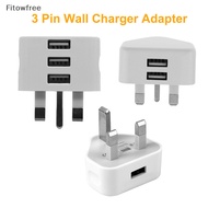 Fitow Universal UK Wall Plug Power 3 Pin Adapter Charger With 1/2/3 USB Ports Charging For Mobile Phone Tablets Portable Mini Wall Charger FE