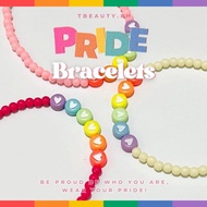Pride Round Heart Pastel Charms Beads Bracelet / Pride Rainbow Bracelets / Pride Collection Jewelry