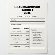 [SOFT COPY] UJIAN DIAGNOSTIK SEKOLAH RENDAH/KEMASUKAN TAHUN 1 + BONUS 70-400 mukasurat latihan tamba