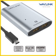Wavlink Thunderbolt™3คู่ HDMI (2.0) จออะแดปเตอร์Dual 4K ที่60HZ USB HUB 1 X Thunderbolt™3ประเภท C(40