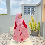 PROMO !!! NEW !!! Gamis Amanda Salvina Kids Rayon Twill Premium Bordir Bunga Tabur Ready Kak