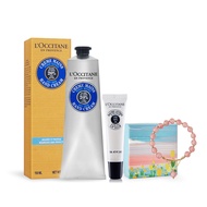 【L'Occitane 歐舒丹】經典乳油木護手嘟唇組送幸運水晶手鏈-專櫃公司貨