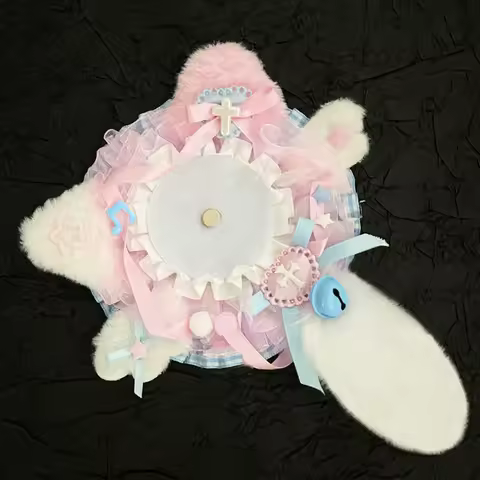 Cute and Unique Badge Holder in Five Colors: Pink, Yellow, Blue, Purple, and Black, Featuring Plush 
