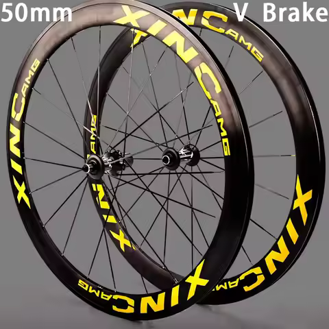 Elite Road Wheelset 700C Yellow 40/50mm Aluminum Alloy Clincher Disc Brake Six Holes Rim Brake High 