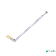 YosunJon] 1Pc 37cm 5 Section Telescopic Stainless Steel AM FM Radio Universal Antenna NEW