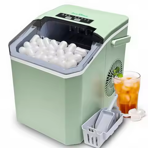 5 Levels Ice Sizes Countertop Ice Maker, 26.5lbs Per Day, 9 Cubes in 9 Mins, Green