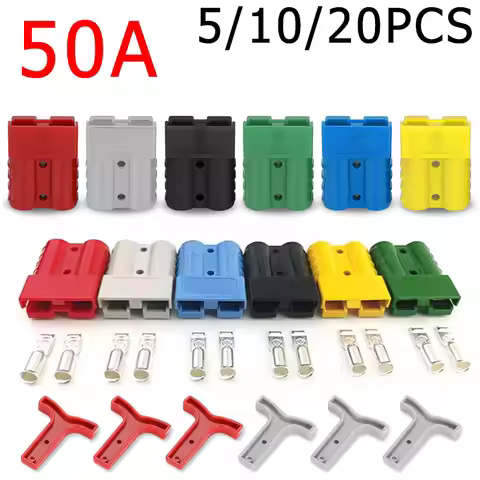 5/10/20 PCS Anderson Style Plug Connector 50A With Anderson Handle Forklift Battery Charging Quick C