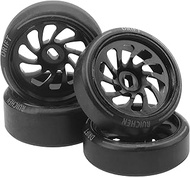 4PCS ShareGoo 1/28 RC Drift Wheels Metal Rims & Plastic 1/28 Drift Tires Compatible with 1/28 Wltoys