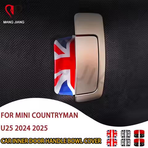 Car Inner Door Handle Door Bowl Cover Stickers For Mini Electric Countryman U25 JCW 2024 2025 Decora