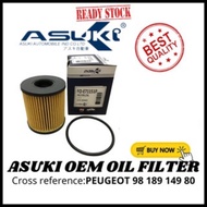ASUKI Engine Oil Filter Peugeot 206 207 208 2008 3008 4007 5008 307 407 508 Spare Part 9818914980- F