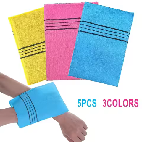 5-piece exfoliating bath mat towel set Korean Italy Asian exfoliating bath towel body scrub shower s