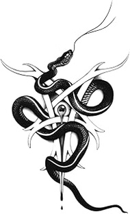 Cool Tattoos,Snake HC-BJ-014,Snake Tattoos,Real Tattoo Look,Resilience,Lasts 1-2 Weeks,Water-Resista