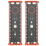 2X 21700 DIY Power Bank Case Supports 4x21700 Batteries PD20W Powerbank Case LED Screen Transparent 
