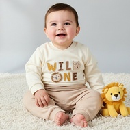 Babyshop Juniors Cotton Collared Long Sleeves Sleepsuit With Snap Button Closure