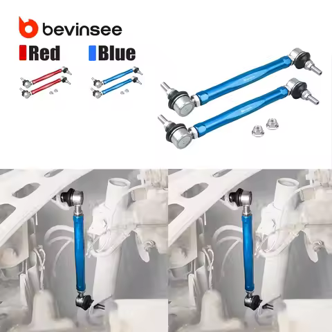 BEVINSEE 1 Pair Adjustable Front Sway Bar End Link for BMW E46 1999-2006 Z4 E85 E86 2003-2008 Replac