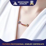 Montagne Jewelry 18k Pure Gold Pendant 44.5×9.5mm Elegant Rainbow Design Fine Jewellery Natural 3.6c