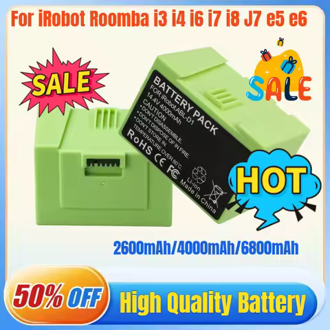 14.4V 2600-6800mAh for IRobot Roomba I7 Battery Replacemnt for IRobot Roomba I3 I4 I6 I7 I8 E5 E6 J7