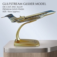 Alloy Solid Airplane Model | 16cm | G650ER Prototype | Golden Original Factory Livery