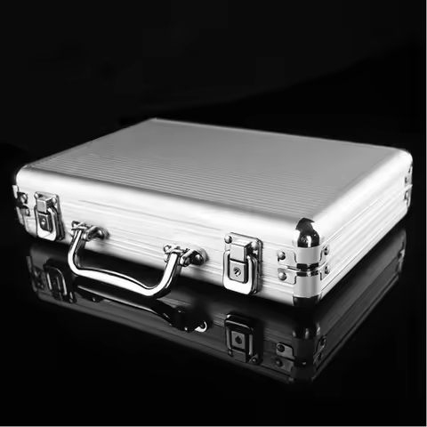 100/200Pcs Aluminum Alloy Poker Chips Case Portable Casino Chips Container Storage Box Monopoly Gamb