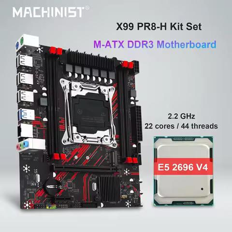 X99 Motherboard Xeon MACHINIST X99 PR8-H Motherboard Combo Intel Xeon E5 2686 V4 or E5 2696 V4 CPU L