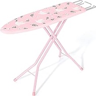 APEXCHASER Ironing Board, Sturdy Lightweight with Iron Rest, Extra Thick Heat-Resistant Cover with Padding, Height Adjustable, Space Saver Ironing Boards, for Home or Dorm 13x43 Pink