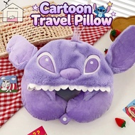 Stitch cartoon U-shaped pillow Hooded Protector Nap Neck Pillow Travel plane neck pillow