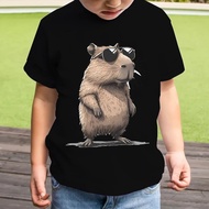 2026New Capibara Print Cartoons Funny 90s T Shirt Clothes Kid Girl Boy Capybaras T Shirt Baby Casual