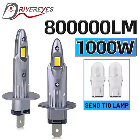 H1 LED Headlight 800000LM 1000W High Power 6500K 2PCS Car Lights 8054 CSP Chip 1:1 Mini Size T10 Tur