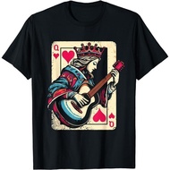 Vintage Guitar Queen Of Hearts Mothers Day T-Shirt