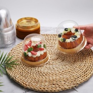 50 Sets Cake Box - Internal Size Diameter 4-3/8 Inch X Height 4-1/8 Inch Clear Plastic Dome Carrier 