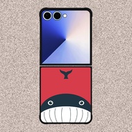 Phone Case Samsung Z Flip 7 6 5 4 3 Tpu Rubber Custom Crimson Whale